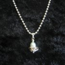 Blue Pearl Nest Egg Charm Necklace