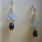 Vintage Blue Petals & Peacock Blue Pearls