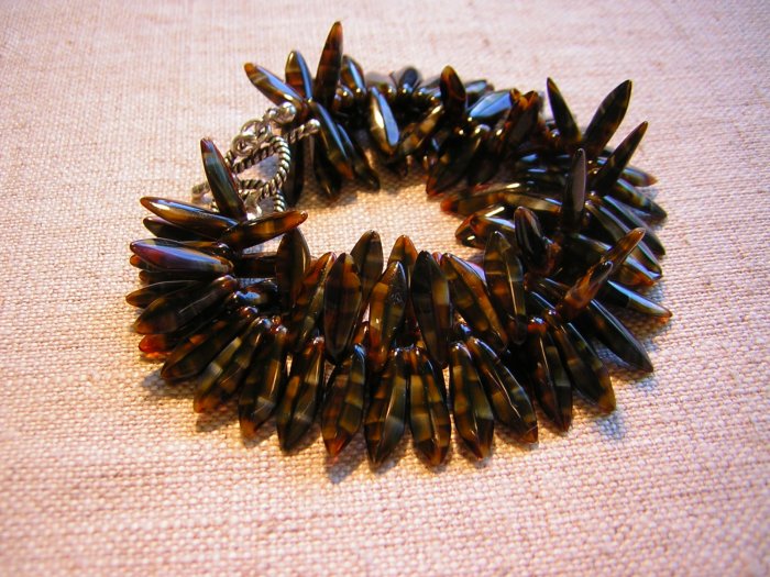 Spikie Faux Tortoise Shell Bracelet