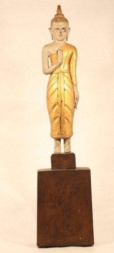 18-19thc Burmese Shan Wood Temple Buddha