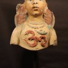 Gujarat India stucco temple fragment figure with Aum