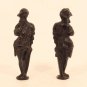 Pair of 16th c English brass finial figures