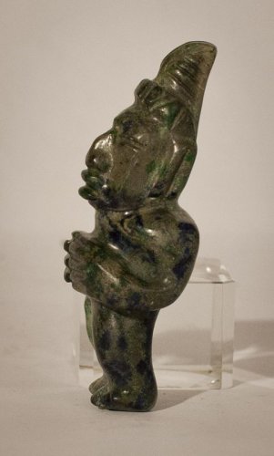 Pre Columbian Malachite Azurite Standing Figure
