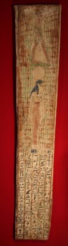 Late Dynastic sarcophagus painted panel Isis