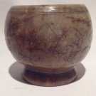 Qing Dynasty Soapstone Shoushan Incised Poem Cup