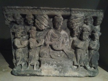 2nd-3rd C Gandharan Schist Buddhist Temple panel carving