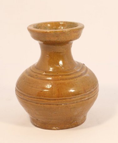 Rare color Han Dynasty Hu Jar with Amber Glaze circa 206 B.C. - A.D. 220