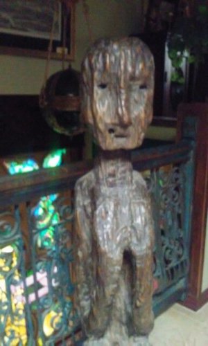 Early Primitive seated female bulul figure early 19th c ( UPS to Pack n ship )