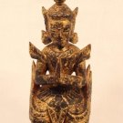 Thailand 19th c wood lacquer and gilt figure of a kneeling attendant
