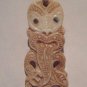 Vintage carved Bone Maori Tiki on waxed cord