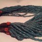 Early 20th c Tibetan Turquoise Glass Torsade 25 Strand Necklace