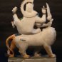 19thc Hindu marble temple sculpture of Durga riding her Lion