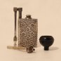 Unique Art Deco cast Silver alloy Pocket water Pipe Possible French