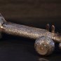Vintage Indian sitar shaped silver table box