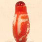 Chinese red and white Peking glass snuff bottle