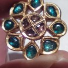 Mughal Kundan Polki Emerald and Diamond Gold Pendant