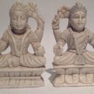 Pair of Vintage Hindu Alabaster Deity alter Figures
