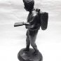 Japanese Bronze okimono of a Walking Boy reading