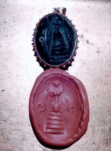 Lentoid Seal Stone depicting The Minoan Snake Goddess