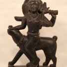 Hindu temple statue of Shri Bhairava Deva in black schist 18-19th c
