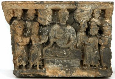 2nd-3rd C Gandhara Schist Buddhist Temple panel carving