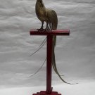 Japan Meiji Gilt Bronze Rooster Okimono on Stand