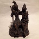 India 19th c Bronze group Shiva Parvati and Ganesha