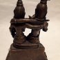 India 19th c Bronze group Shiva Parvati and Ganesha
