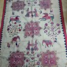 India 19thc Kantha silk embroidered Tapestry