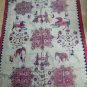 India 19thc Kantha silk embroidered Tapestry