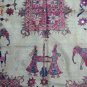 India 19thc Kantha silk embroidered Tapestry