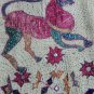 India 19thc Kantha silk embroidered Tapestry