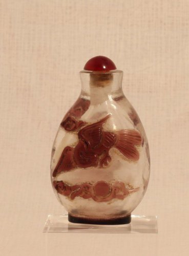Antique Chinese Purple and clear Peking glass snuff bottle