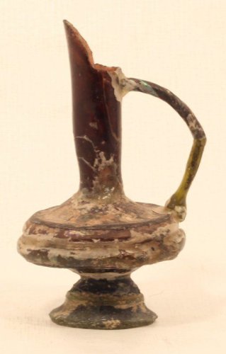 Roman glass multi color pitcher