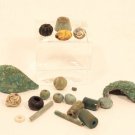 Ancient Egyptian and Roman bronze glass eye beads and fiance beads