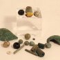 Ancient Egyptian and Roman bronze glass eye beads and fiance beads