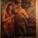 Vintage Turkish Lithograph poster of a Jungle Movie