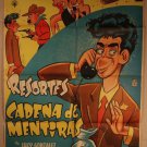 Vintage Resortes movie poster Cadena De Mentiras