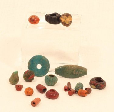 Ancient Egyptian and Roman faience and glass bead group