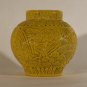 19-20thc Chinese Molded Egg yolk Glazed vase with Aquatic Designs