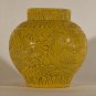 19-20thc Chinese Molded Egg yolk Glazed vase with Aquatic Designs