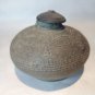 Rare Silla period stoneware  incised rounded pot with lid