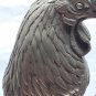 Japanese Meiji Gilt Bronze Rooster Okimono on Stand