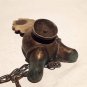 Roman style Bronze oil lamp with chain