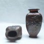 Pair of Taisho Copper Clad metal vases