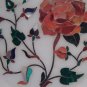 Pietra dura grand tour white marble inlaid plate with flowers