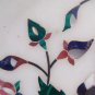 Pietra dura grand tour white marble inlaid plate with flowers