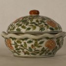 Antique Chinese enamel decorated porcelain lidded dish