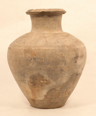 Han Dynasty Grey Pottery Vase Urn