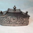 Chased Silver Metal Betel Nut box